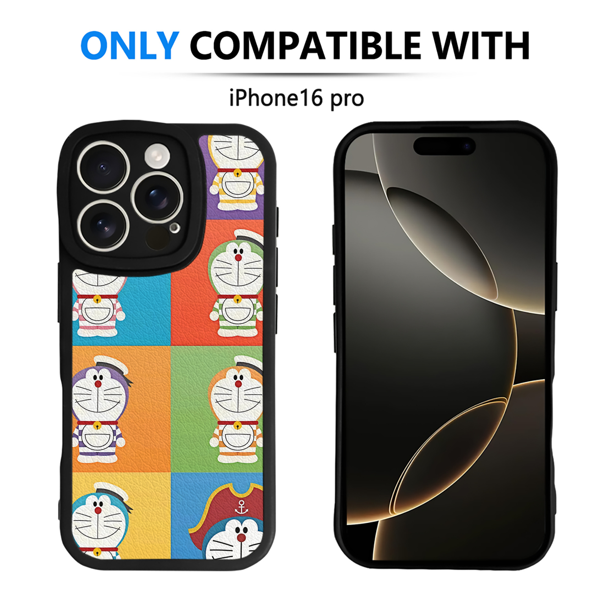 （画像用） ドラえもん Doraemon 【iPhone 16シリーズ対応】シリコンスマホケース（レザー調） 材質：シリコン